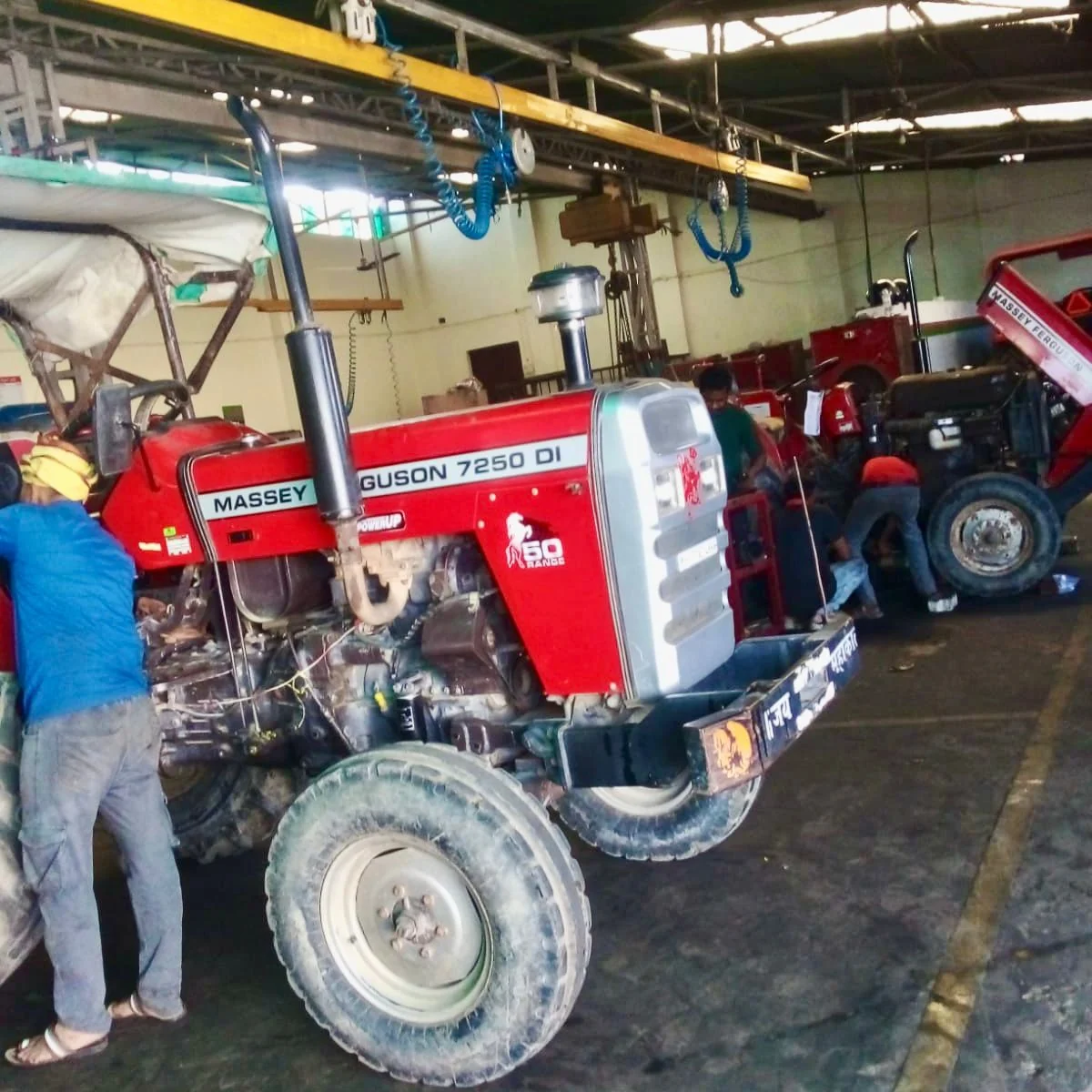 Tractor service workshop at Kanchan Automobiles Fatehpur